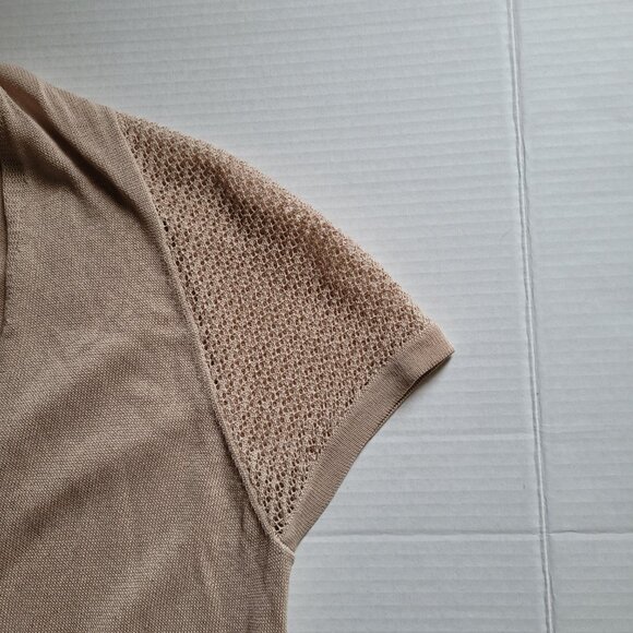 Andrea Jovine cardigan sweater light brown cocoon crochet neutral pockets new - Picture 14 of 14